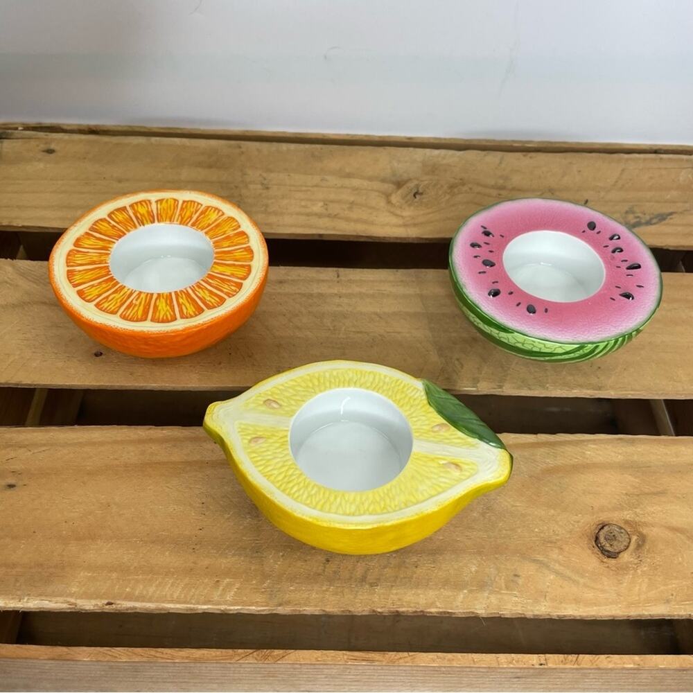 PartyLite Tea light candle holder Watermelon, Orange, Lemon Summer Home Decor